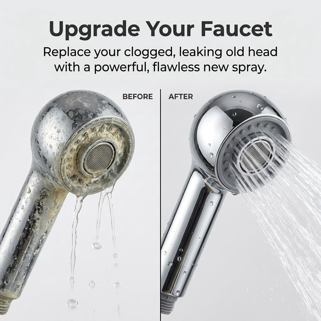 LAZIOEGR Dual-Mode ABS Kitchen/Bathroom Pull-Out Faucet Nozzle with Copper Outlet – Bubble & Shower Spray, Kitchen Easy G1/2 Fit