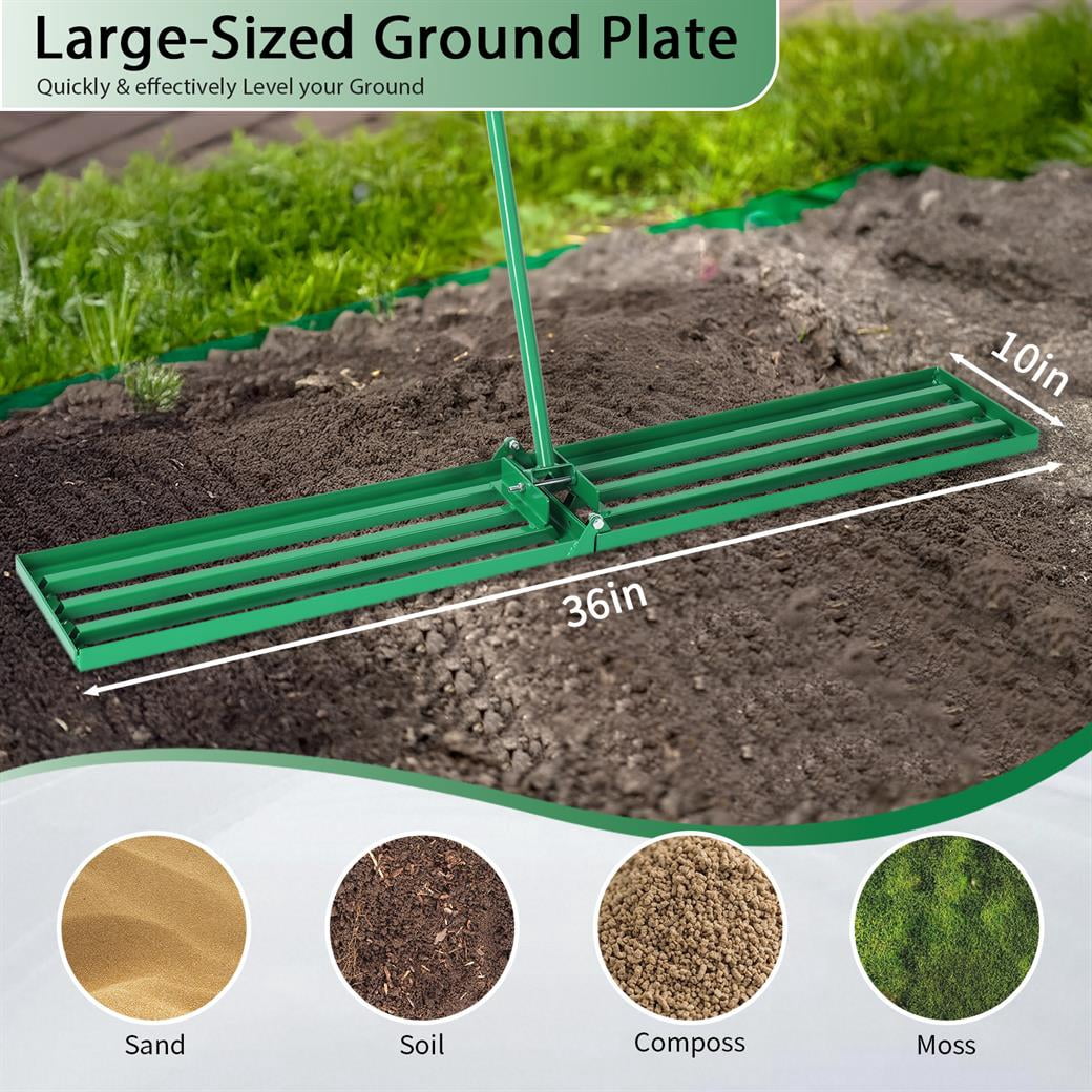 8x75 Inch Heavy Duty Lawn Leveling Rake for Smoothing and Leveling Your Yard with Ease and Precision