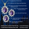 thumbnail image 2 of 18K Yellow Gold Plated Silver Purple Amethyst Pendant and Earrings Jewelry Set for Women (3.10 Cttw, Gemstone February Birthstone, Oval Checkerboard 8X6MM and 7X5MM, with 18 inch Silver Chain), 2 of 4