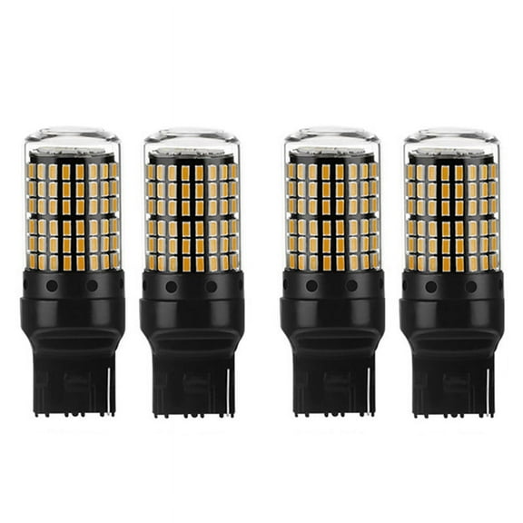 4Pcs Car LED Bulbs 3157 P27-7W T25 LED P27W Canbus Lamp No Error Free Reverse Light Turn Brake Lamp Yellow