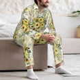 thumbnail image 7 of Salouo Daisies And Wildflowers Print Button-Front Long Sleeve Pajama Set for Men, Soft 2Pjs Men's Long Sleeve Sleepwear-Large, 7 of 7