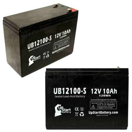 2x Pack - Schwinn S350 Battery Replacement -  UB12100-S Universal Sealed Lead Acid Battery (12V, 10Ah, 10000mAh, F2 Terminal, AGM,