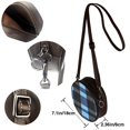thumbnail image 5 of Leather Shoulder Round Bag 7.1×2.36in Fashion Casual Crossbody Bag Shoulder Bag For Work Travel Business Shopping Date Slateblue Buffalo Plaid Check Tartan Scotland_3, 5 of 5