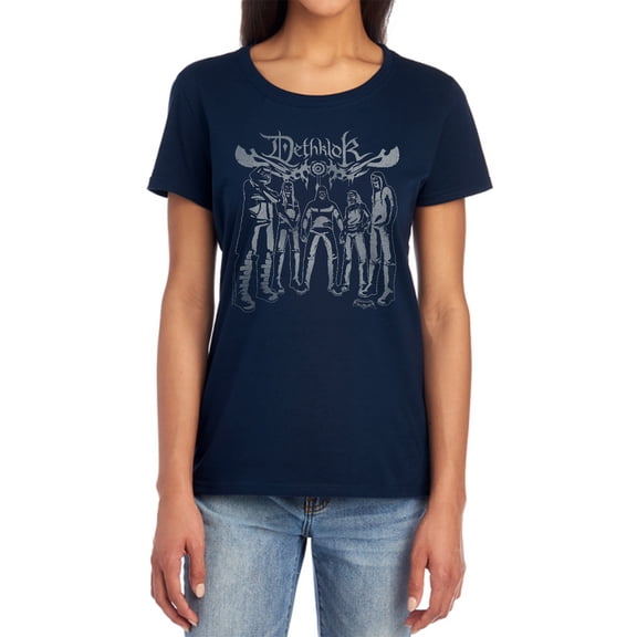 Metalocalypse Dethklok Band Women's T Shirt, Navy, Medium