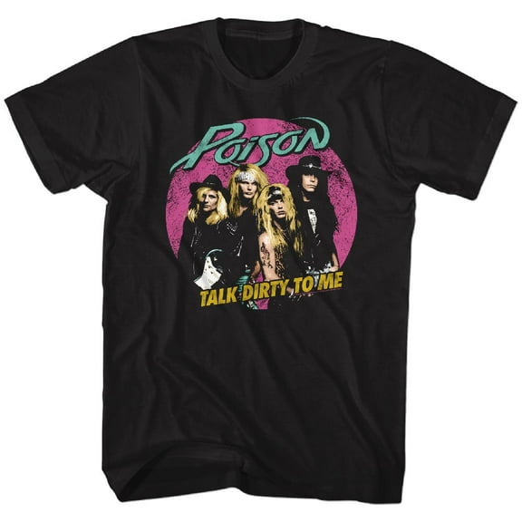 Poison Pink Circle Black Adult T-Shirt 2Xlt