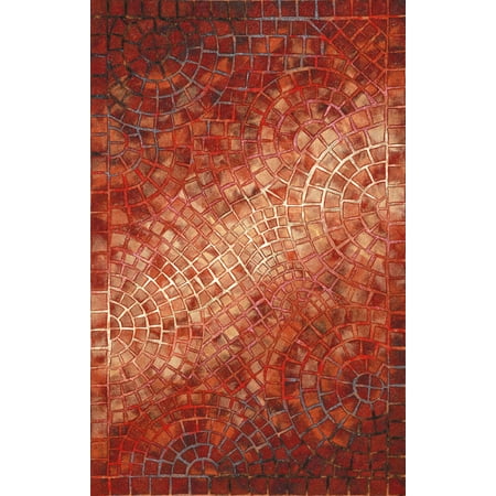 Liora Manne Visions V Arch Tile Red Area Rug