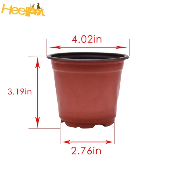 PURELY- 100 Pcs Plastic Plant Flower Pots For Plants Care Brick Red Garden Nursery Pot