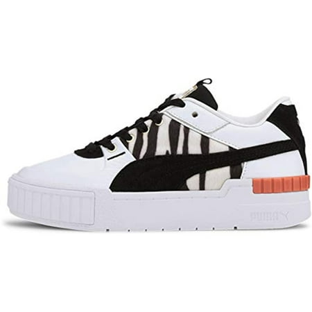 Puma Cali Sport Wild Cats Puma White / Puma Black / Dragon Fire 373909-01 Women's Size 6