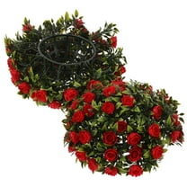 WASHWEPE 1Pcs Red Round Artificial Topiary Ball for Wedding and Christmas Decorations 9.8in