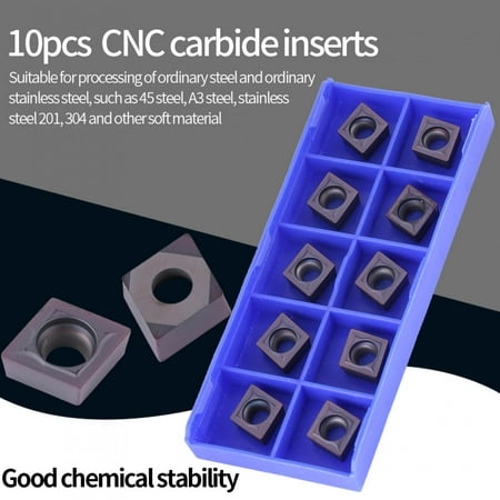 

LAFGUR CNC Inserts 10pcs CNC Carbide Tips Inserts Blade Cutter Lathe Turning Tool With Box CCMT09T304 VP15TF