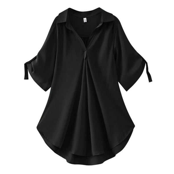 adviicd Womens Shirts Casual Womens Business Causal Tops for Women Work  Blouses Dressy Long Sleeve Shirts Black,XXL 