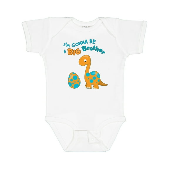 Inktastic I'm Gonna Be a Big Brother Dino Boys Baby Bodysuit