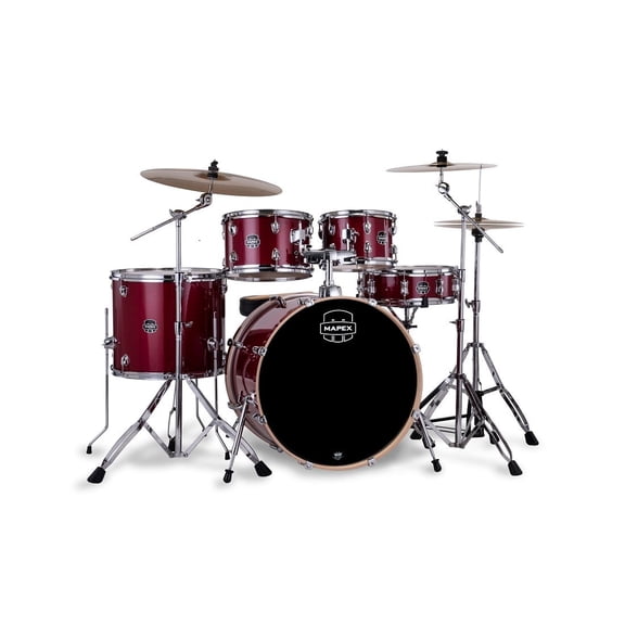 Mapex VE5295FTC Venus Rock Shell Pack, 22" Bass Drum, Crimson Red Sparkle