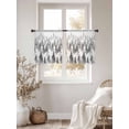 thumbnail image 5 of Black Grey Forest Semi Sheer Window Curtains 45 Inches Long, Contemporary Silhouette Abstract Art Rod Pocket Voile Silky Chiffon Curtain Light Filtering Drapes for Living Room, 52"x45", 2 Panels, 5 of 9