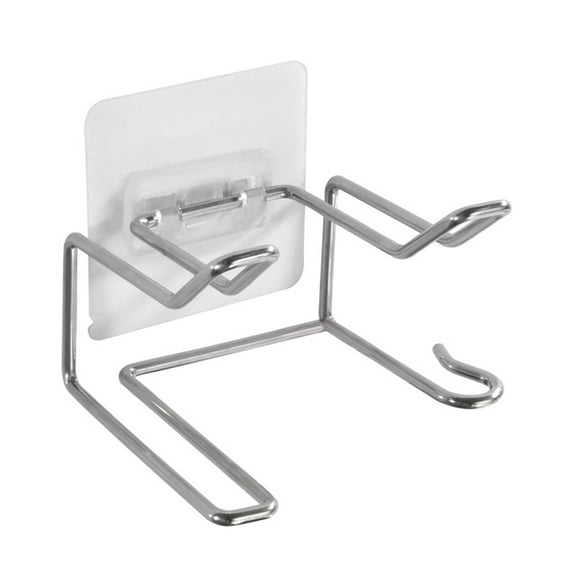 1 soporte para secador de pelo, sin perforaciones, para pared de baño.