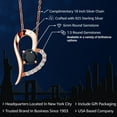 thumbnail image 2 of Gem Stone King 18K Rose Gold Plated Silver Black Zirconia Heart Shape Pendant Necklace for Women (1.62 Cttw, Round 6MM, Gemstone Birthstone, with 18 inch Chain), 2 of 6