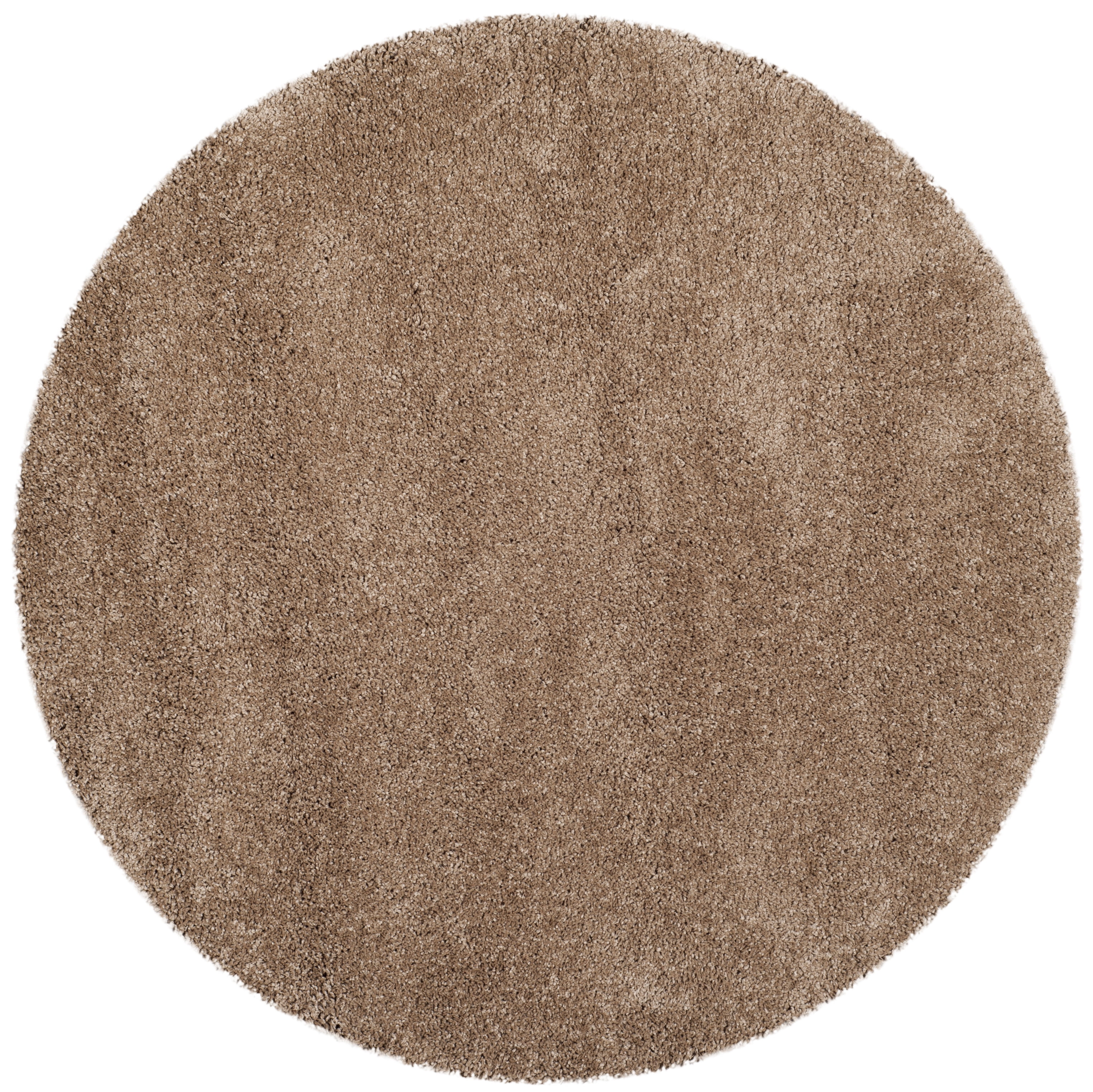 SAFAVIEH Milan Harlow Solid Plush Shag Area Rug, Dark Beige, 3' x 3' Round - Modern Design, Dark Beig, Non-Shedding & Easy Cleaning, Ultra Plush Thick Pile, Ideal for Living Room, Bedroom