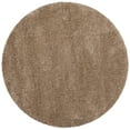 thumbnail image 3 of SAFAVIEH Milan Harlow Solid Plush Shag Area Rug, Dark Beige, 5'1" x 5'1" Round - Modern Design, Dark Beig, Non-Shedding & Easy Cleaning, Ultra Plush Thick Pile, Ideal for Living Room, Bedroom, 3 of 13