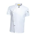 thumbnail image 2 of Chaqueta de chef de manga corta con botones a presión para hombre y mujer, ropa de verano para servicio de alimentos Talla XL Blanco, 2 of 8