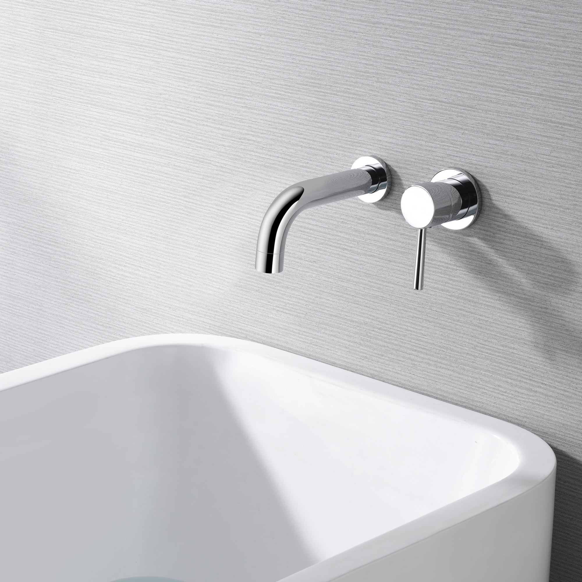 SUMERAIN Wall Mounted Bathtub Faucet, Chrome Single Handle Tub Faucet