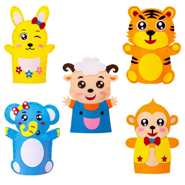 Kit de 5 juegos para hacer marionetas de mano, creativo, bricolaje, juguetes educativos para niños.