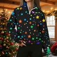 thumbnail image 3 of Hvot&aat Ladies Funny Xmas Polo Shirts Quarter Flap Zip Long Sleeve Sweatshirt Trendy Holiday Sport Pullover, 3 of 5
