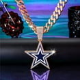 thumbnail image 3 of Men Women Hip Hop New Pentagram Pendant Necklace 15mm Crystal Cuban Chain HipHop Iced Out Bling Necklaces Fashion Charm Jewelry, 3 of 8