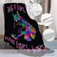 thumbnail image 6 of Just a Girl Who Loves Horses Blanket Soft Fluffy Lightweight Cozy Fuzzy Throws for Couch Bed Birthday Gift Friends Girls Boys All Seasons Non-Shedding Fluff 50"x60" for Teen, 6 of 6
