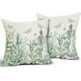 thumbnail image 2 of Eucalyptus Leaf Spring Decorative Pillow Covers 16x16 Inch Sage Green Watercolor Leaves Summer Outdoor Throw Set of 2 Farmhouse Pillowcases Cotton Linen Cushion for Couch Decor, 2 of 6