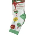 thumbnail image 2 of Airplus Aloe Infused Spa Crew Socks, Frozen Blue Tossed Ornaments, Women's Size 5-10, 2 of 6