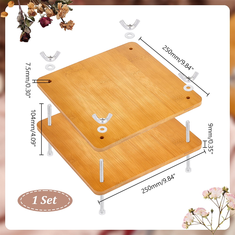 Square Bookbinding Tool with Screw & Nut Wood Book Binding Machine Peru 250x250x9mm DIY