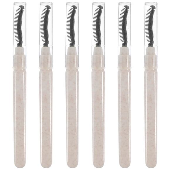 6 cepillos para pestañas, microcepillos de silicona para rímel y separadores de pestañas.