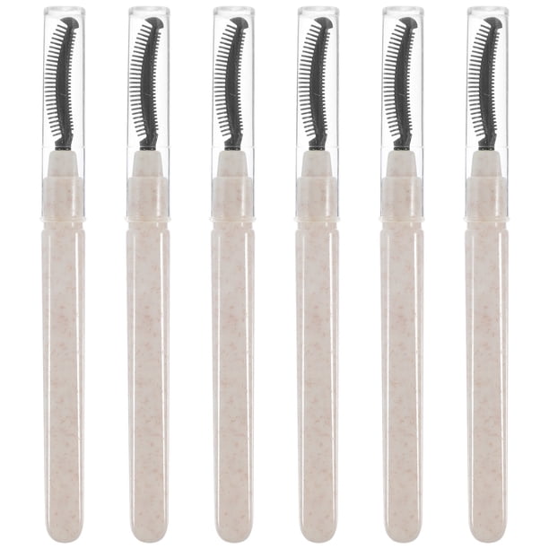 6 cepillos para pestañas, microcepillos de silicona para rímel y separadores de pestañas.