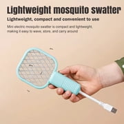 Fly Swatter, Electric Rechargeable Mosquito Racket Bug Zapper, USB Powered Handheld Insect Killer with Safety Mesh Grid, Portable Indoor Outdoor Pest Control Tool A