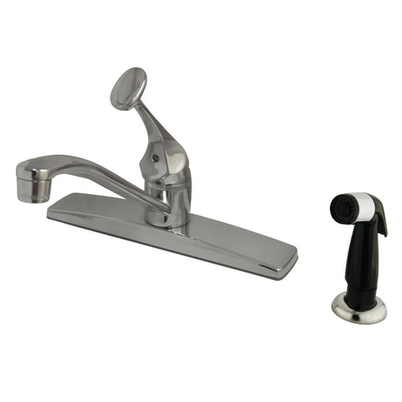 Kingston KB0572 Columbia One-Handle 4-Hole 8" Centerset Kitchen Faucet with Side Sprayer in Polished Chrome