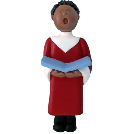 Choir Singer Male African-American Personalized  Christmas Ornament