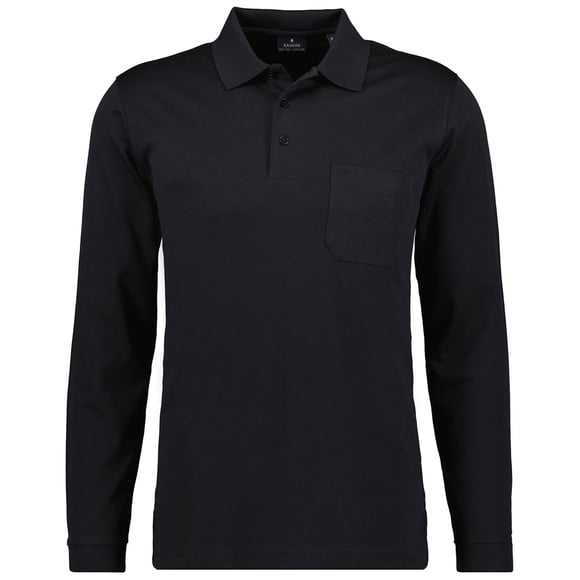 RAGMAN Polo de manga larga para hombre - Soft Knit Polo Polo con botones de manga larga, mezcla de algodón, botones delanteros, fácil de cuidar Negro 7XL (XXXXXXX-Large)