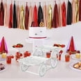 thumbnail image 4 of CUTICATE 2 Tier Serving Tray 2 Layer Fruit Plate Holder Multipurpose Candy Cake Display Stand Wedding Cake Stand for Party Living Room square, 4 of 8