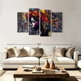 thumbnail image 2 of Elephant Stock Afro Abstract Wall Art - Horizontal Multi Panel Canvas - Living Room Wall Decor - People Multi Panel - Black And Teal Decor - 75" x 48", 2 of 8