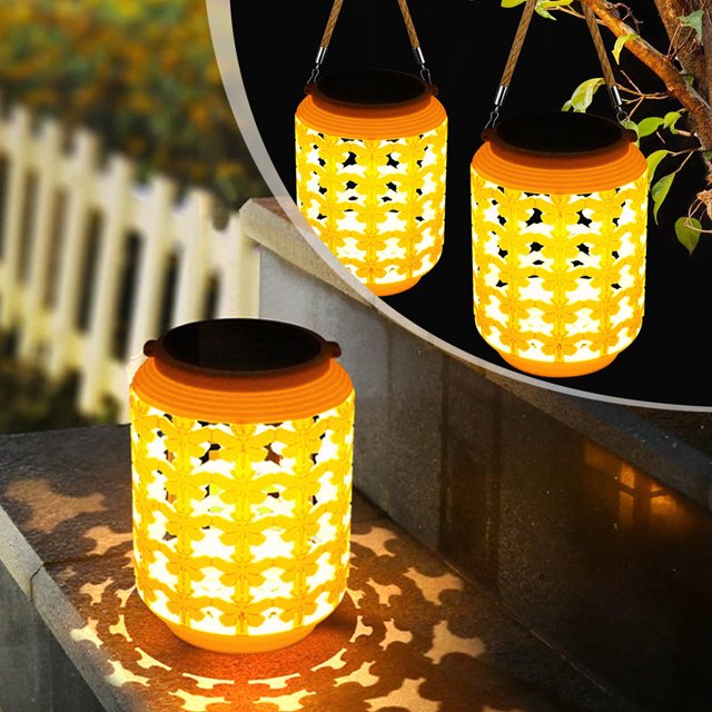 onlyliua Descuentos de Temporada Faroles Solares Colgantes para Exteriores, Luces Decorativas Ahuecadas, Luz Led Decorativa para Jardín, Decoración Delicada para Jardín y Patio, 1 Paquete