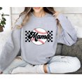 thumbnail image 2 of Baseball Mama Checkered Baseball Mom Sweatshirt Women Gift for Softball Mom Gray Sweatshirt Adult Large, 2 of 6