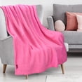 thumbnail image 3 of Catalonia Pink Sherpa Throw Blanket, Fuzzy Snuggle Blanket for Camping Traveling Couch Bed, Super Soft, Light Weight, Reversible, All Season Use, 50"x60" inches, 3 of 7