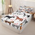 thumbnail image 2 of Erosebridal Watercolor Farm Horse Zipper Twin Comforter Sets with Fitted Sheet and 2 Pillowcases,Pony Heart Floral Vintage Print Zipper Bedding Set For Girls,Reversible,4 Pieces, 2 of 7