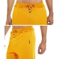 thumbnail image 5 of Tyhengta Mens Shorts Casual Drawstring Zipper Pockets Elastic Waist Orange 46, 5 of 8