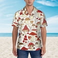 thumbnail image 4 of Balery Cartoon Mushrooms Print Men's Hawaiian Shirts Short Sleeve Beach Shirt Relaxed Fit Vacation Button Down Shirts-Small, 4 of 9