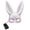 A002- Clear (B), variant on Halloween Accessory, Led Halloween Mask, Rabbit Accessories, Mask for Masquerade Party, 14X11 in Light Up White Bunny Masquerade Mask with Blue and Yellow Battery Operated Led