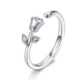 thumbnail image 1 of Minnieouse Anillo de flores rosas Estilo elegante Plata Abierto Ajustable Mujeres Forma de flor Joyería Accesorio de moda Día de la madre Ropa, zapatos y accesorios Miscelánea, 1 of 6