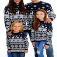thumbnail image 1 of Matching Family Christmas Sweaters Long Sleeve Crew Neck Snowflake Pullovers Holiday Knitwear, 1 of 4