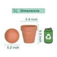 thumbnail image 4 of 6 Inch Terracotta Clay Pots  with Saucer - 4 Pack Medium Terra Cotta Planter with Drainage Hole, Flowerpot Indoor Outdoor , Crafts, Wedding Favor, Clay Pots For , Small Clay Pots, Clay  Pots,, 4 of 7