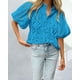 thumbnail image 3 of Camisa para Mujer PRETTYGARDEN Cuello en V con Encaje y Manga Corta XXL, 3 of 8